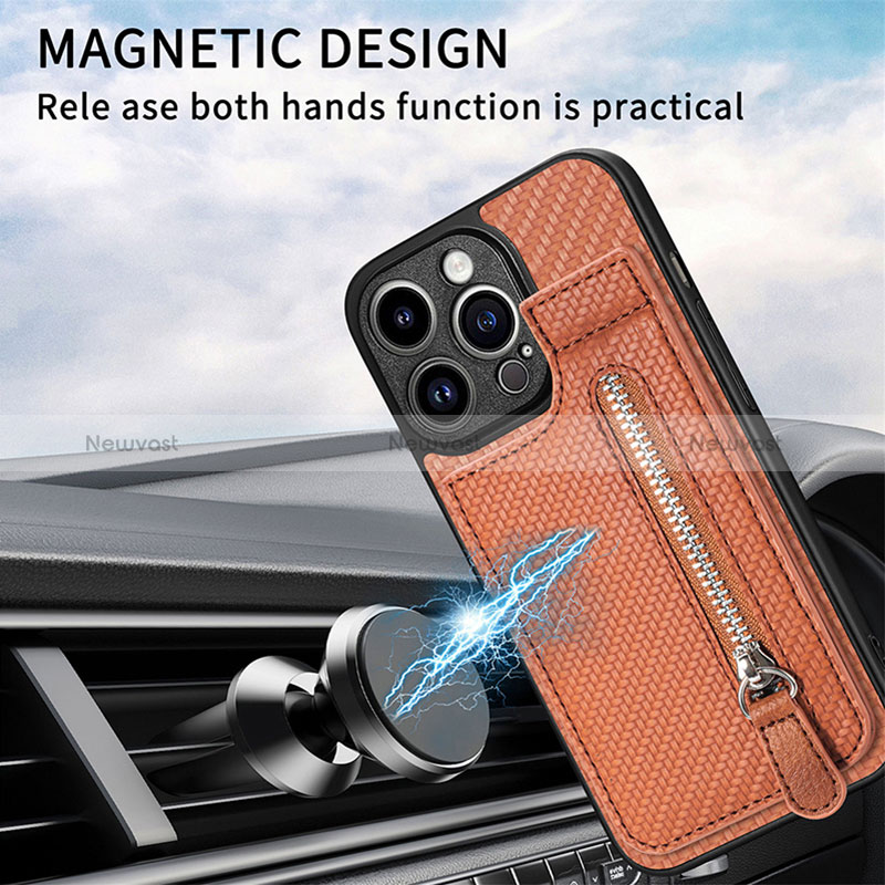 Ultra-thin Silicone Gel Soft Case Cover with Magnetic S05D for Apple iPhone 13 Pro Max