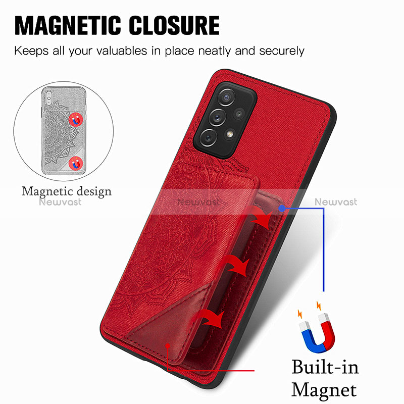Ultra-thin Silicone Gel Soft Case Cover with Magnetic S05D for Samsung Galaxy A52 5G