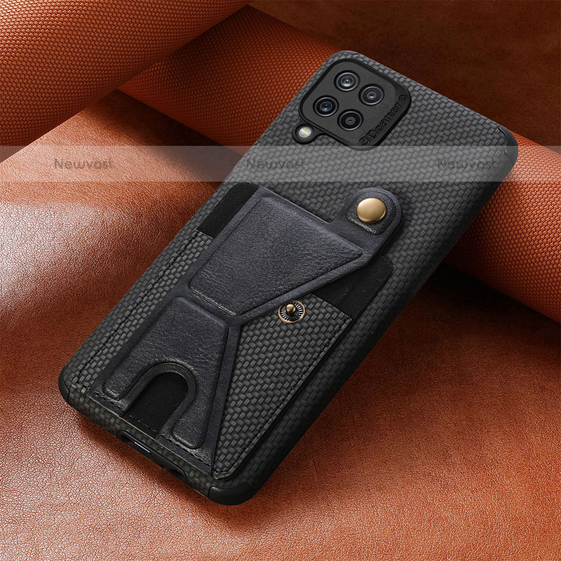 Ultra-thin Silicone Gel Soft Case Cover with Magnetic S05D for Samsung Galaxy M32 4G Black