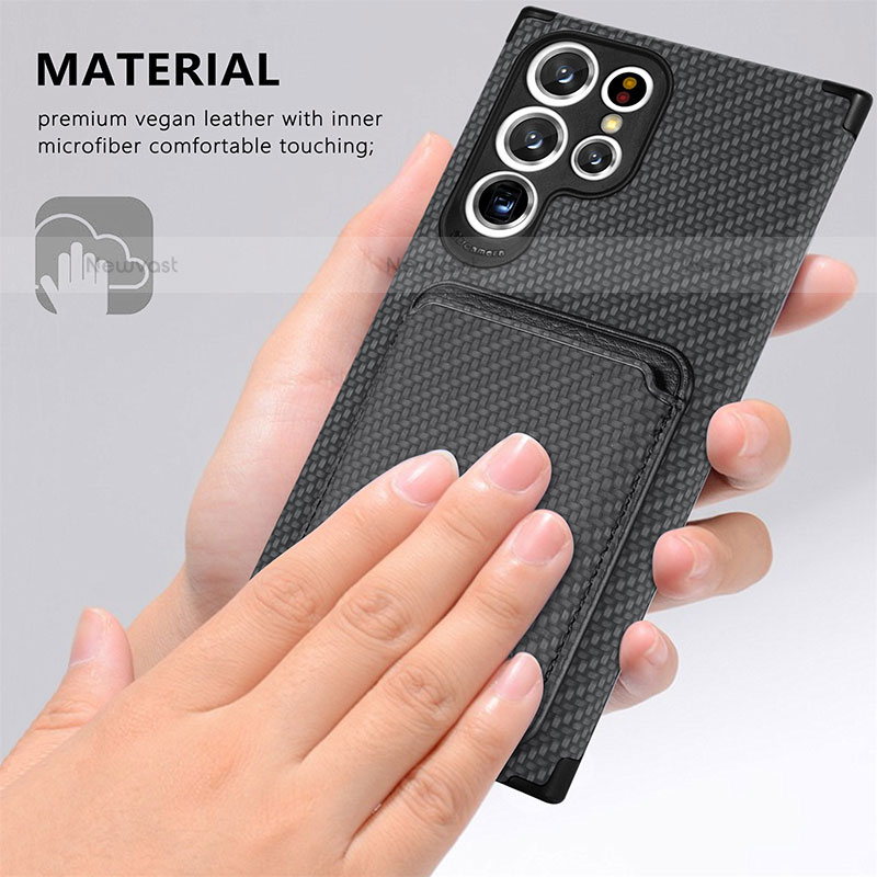 Ultra-thin Silicone Gel Soft Case Cover with Magnetic S05D for Samsung Galaxy S21 Ultra 5G