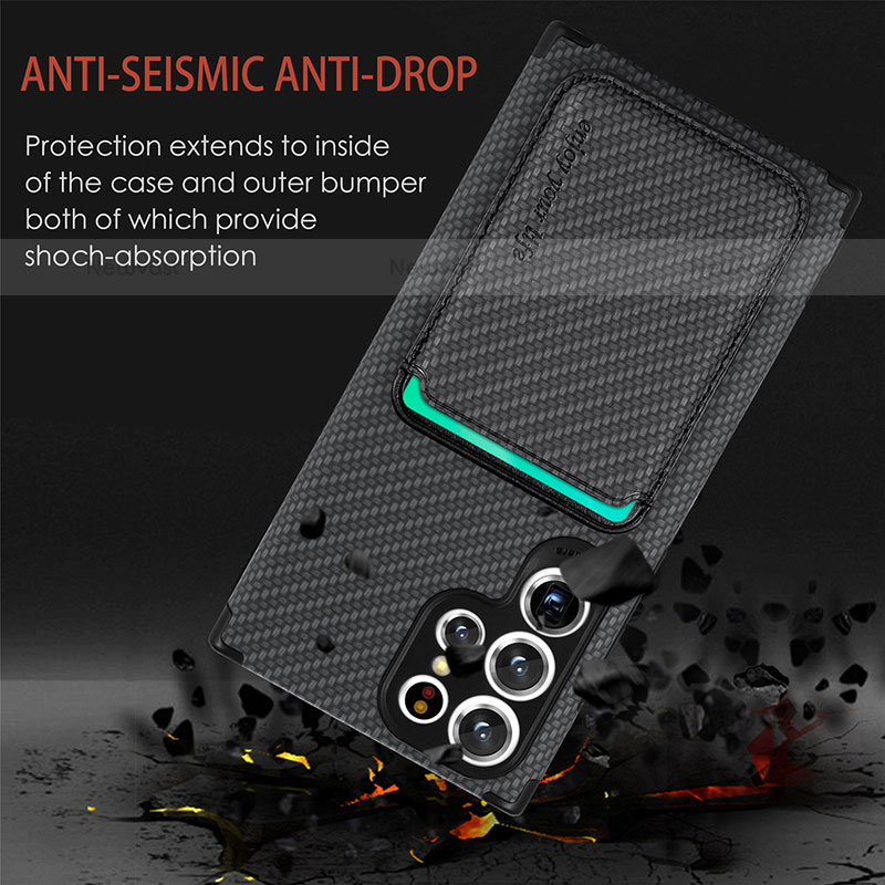 Ultra-thin Silicone Gel Soft Case Cover with Magnetic S05D for Samsung Galaxy S23 Ultra 5G