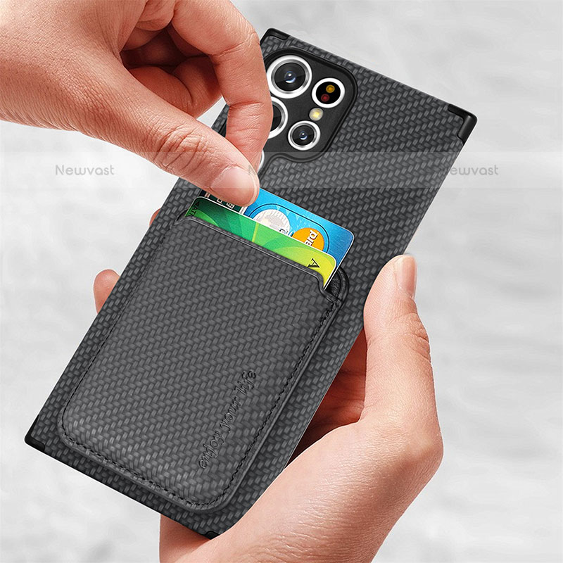 Ultra-thin Silicone Gel Soft Case Cover with Magnetic S05D for Samsung Galaxy S23 Ultra 5G