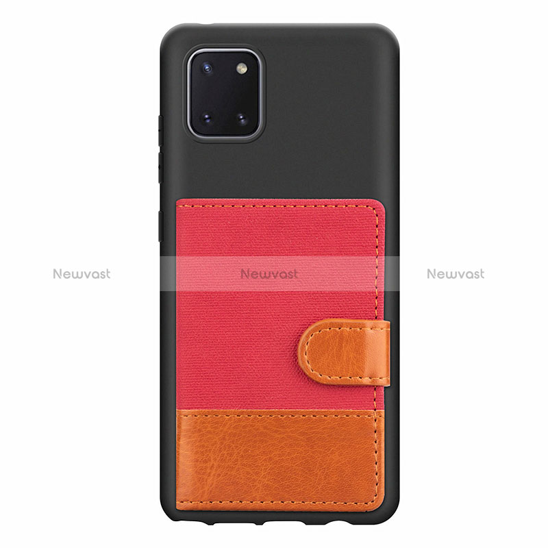 Ultra-thin Silicone Gel Soft Case Cover with Magnetic S06D for Samsung Galaxy A81 Red