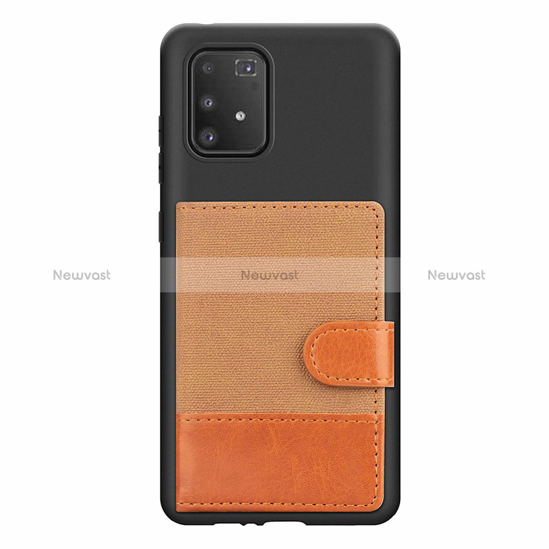 Ultra-thin Silicone Gel Soft Case Cover with Magnetic S06D for Samsung Galaxy S10 Lite Brown