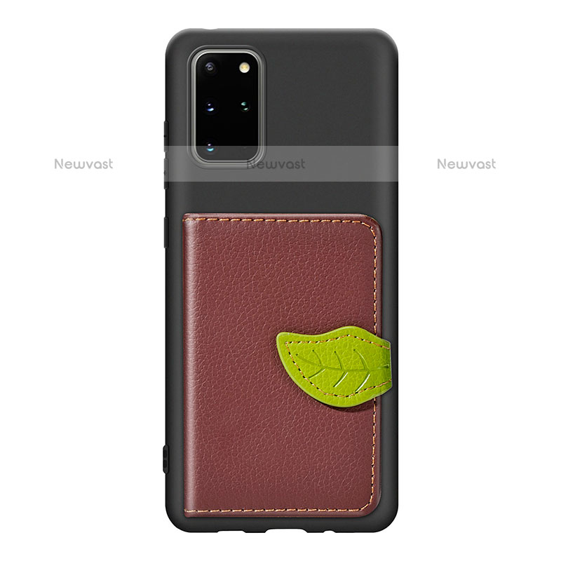 Ultra-thin Silicone Gel Soft Case Cover with Magnetic S06D for Samsung Galaxy S20 Plus 5G Brown