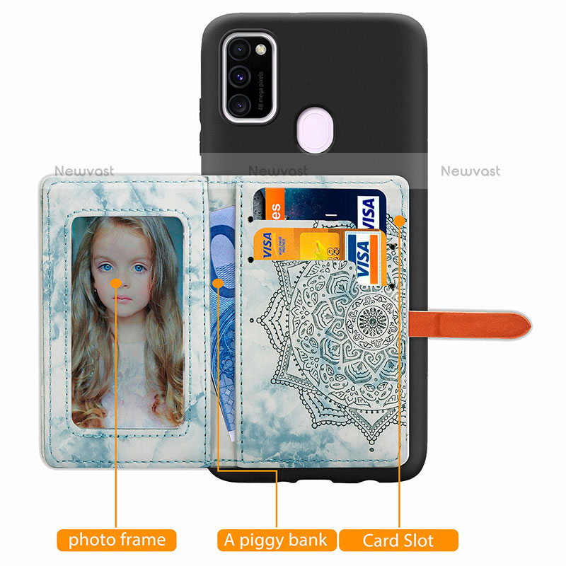 Ultra-thin Silicone Gel Soft Case Cover with Magnetic S07D for Samsung Galaxy M21