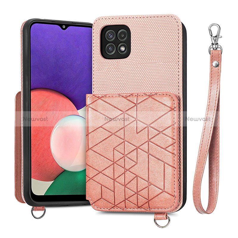 Ultra-thin Silicone Gel Soft Case Cover with Magnetic S08D for Samsung Galaxy A22 5G