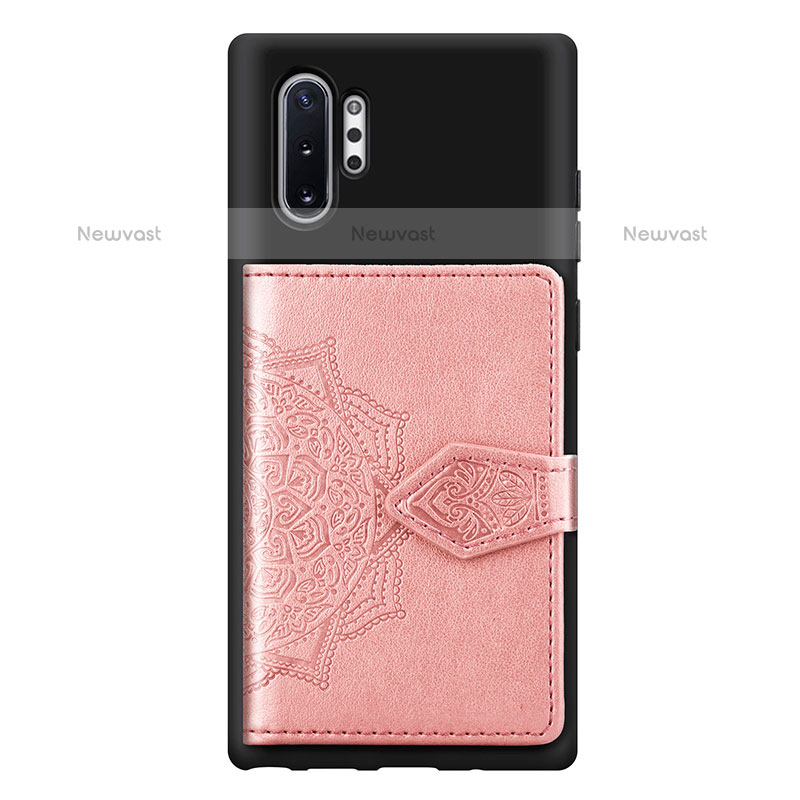 Ultra-thin Silicone Gel Soft Case Cover with Magnetic S09D for Samsung Galaxy Note 10 Plus 5G Pink