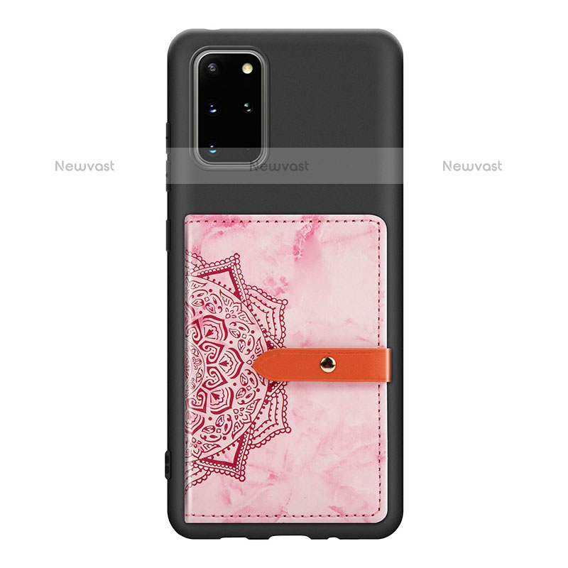 Ultra-thin Silicone Gel Soft Case Cover with Magnetic S09D for Samsung Galaxy S20 Plus 5G Pink