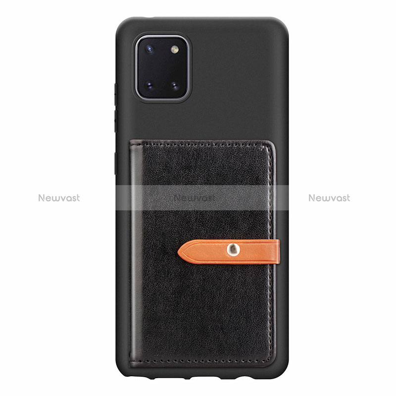 Ultra-thin Silicone Gel Soft Case Cover with Magnetic S10D for Samsung Galaxy A81 Black