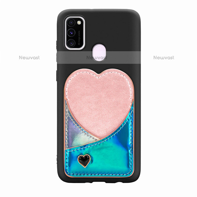 Ultra-thin Silicone Gel Soft Case Cover with Magnetic S10D for Samsung Galaxy M30s Blue