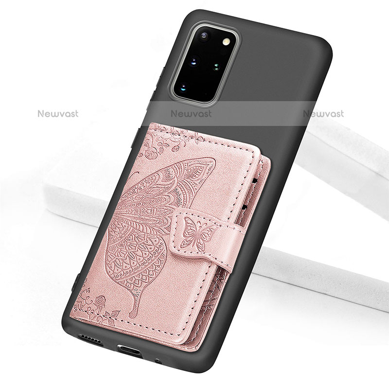 Ultra-thin Silicone Gel Soft Case Cover with Magnetic S11D for Samsung Galaxy S20 Plus 5G Pink