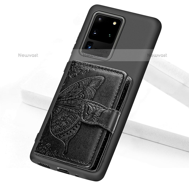 Ultra-thin Silicone Gel Soft Case Cover with Magnetic S11D for Samsung Galaxy S20 Ultra 5G Black