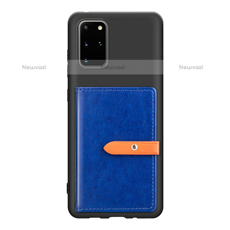 Ultra-thin Silicone Gel Soft Case Cover with Magnetic S12D for Samsung Galaxy S20 Plus 5G Blue
