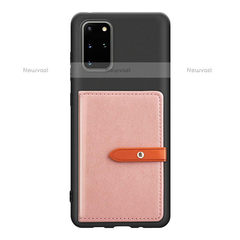 Ultra-thin Silicone Gel Soft Case Cover with Magnetic S12D for Samsung Galaxy S20 Plus 5G Pink