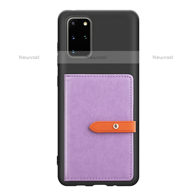 Ultra-thin Silicone Gel Soft Case Cover with Magnetic S12D for Samsung Galaxy S20 Plus 5G Purple