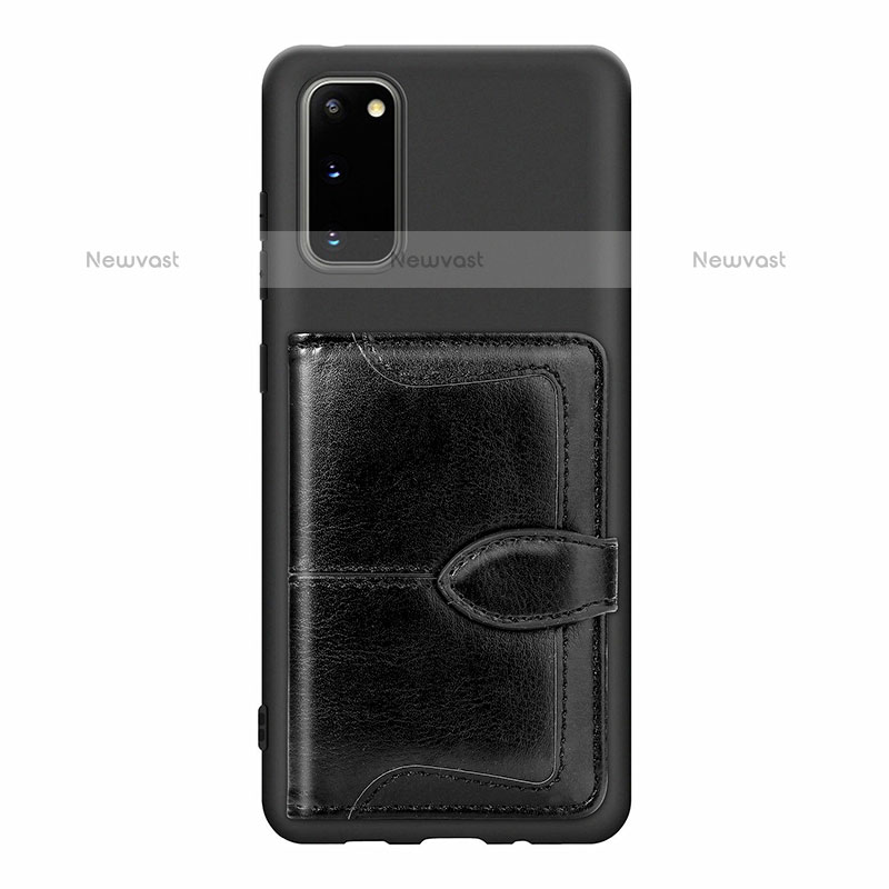 Ultra-thin Silicone Gel Soft Case Cover with Magnetic S13D for Samsung Galaxy S20 5G Black