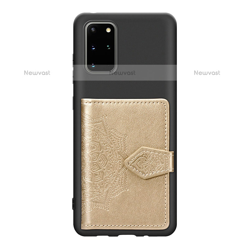 Ultra-thin Silicone Gel Soft Case Cover with Magnetic S13D for Samsung Galaxy S20 Plus 5G Gold