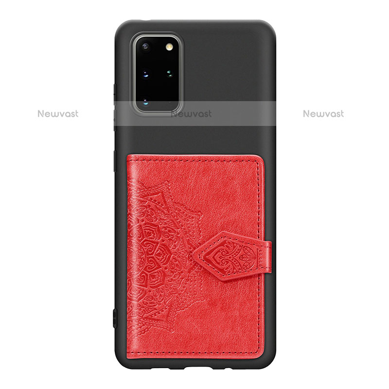Ultra-thin Silicone Gel Soft Case Cover with Magnetic S13D for Samsung Galaxy S20 Plus 5G Red