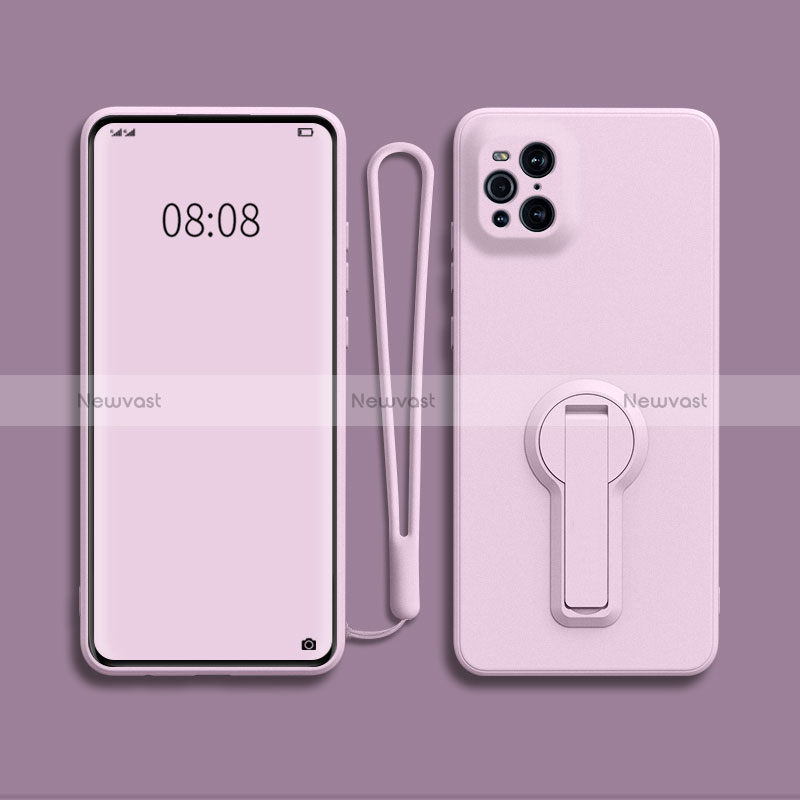 Ultra-thin Silicone Gel Soft Case Cover with Stand for Oppo Find X3 5G