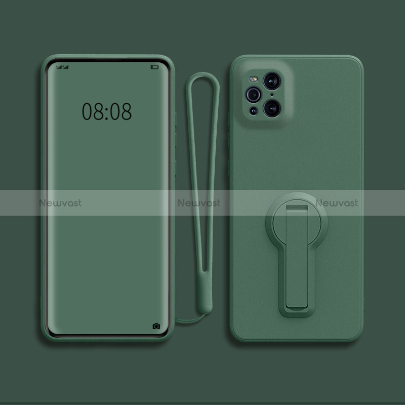 Ultra-thin Silicone Gel Soft Case Cover with Stand for Oppo Find X3 5G