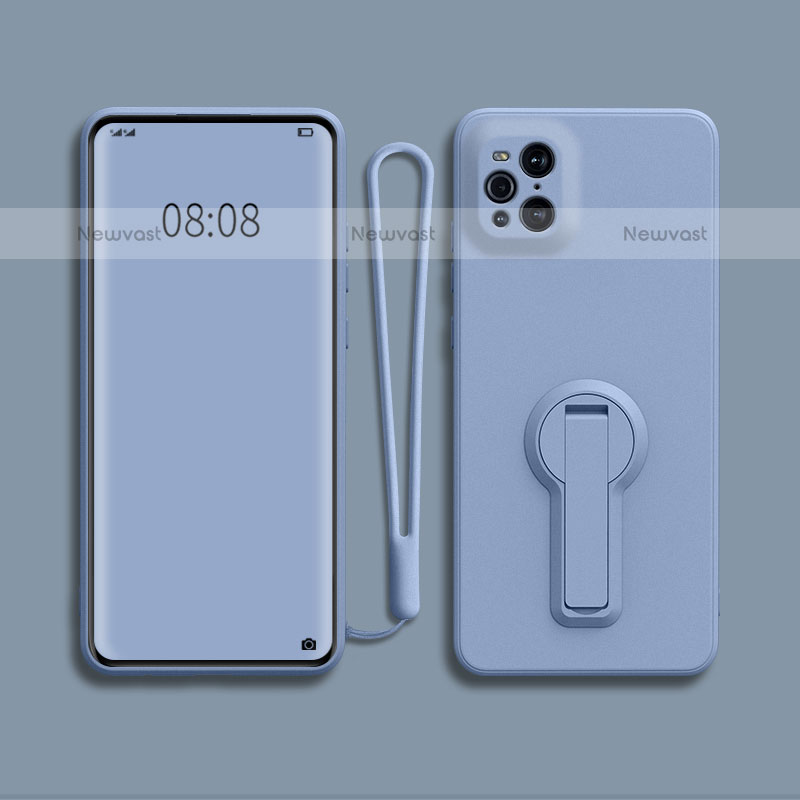 Ultra-thin Silicone Gel Soft Case Cover with Stand for Oppo Find X3 Pro 5G