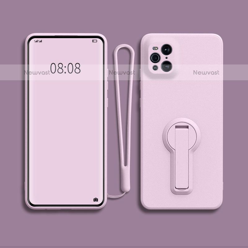 Ultra-thin Silicone Gel Soft Case Cover with Stand for Oppo Find X3 Pro 5G
