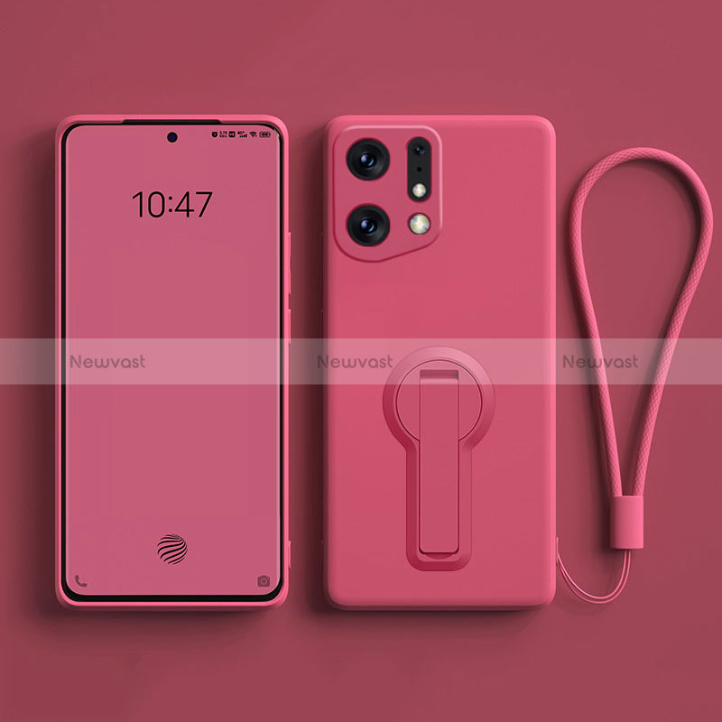 Ultra-thin Silicone Gel Soft Case Cover with Stand for Oppo Find X5 5G