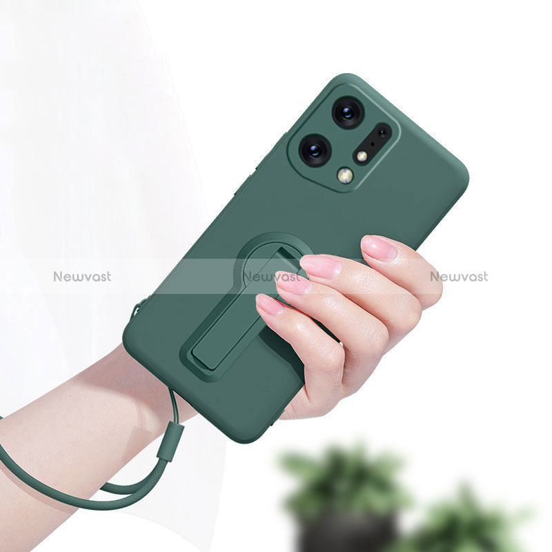 Ultra-thin Silicone Gel Soft Case Cover with Stand for Oppo Find X5 5G