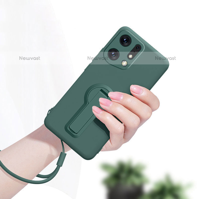 Ultra-thin Silicone Gel Soft Case Cover with Stand for Oppo Find X5 Pro 5G