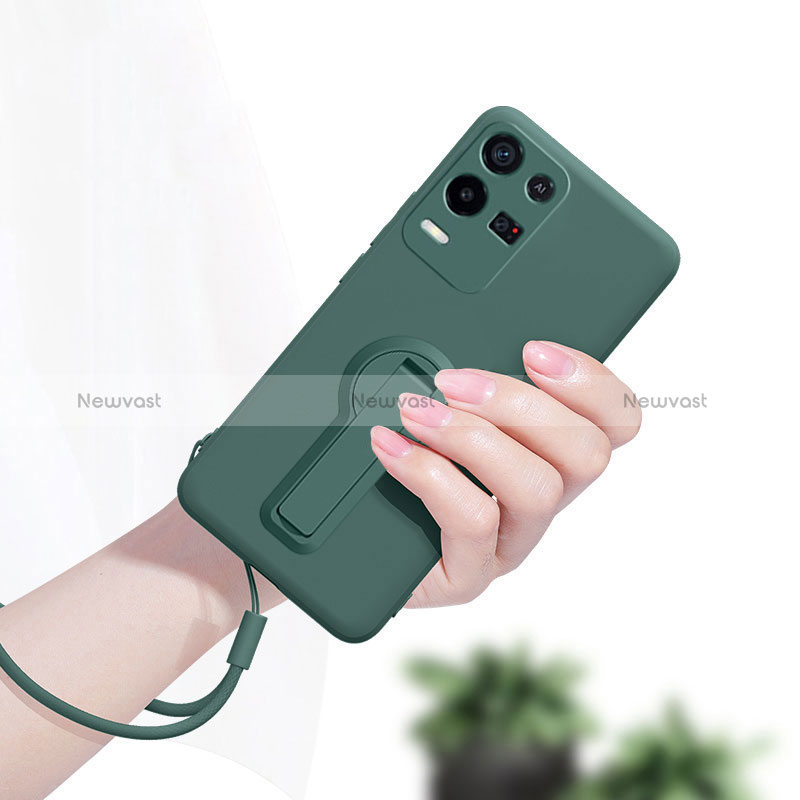 Ultra-thin Silicone Gel Soft Case Cover with Stand for Oppo K9X 5G