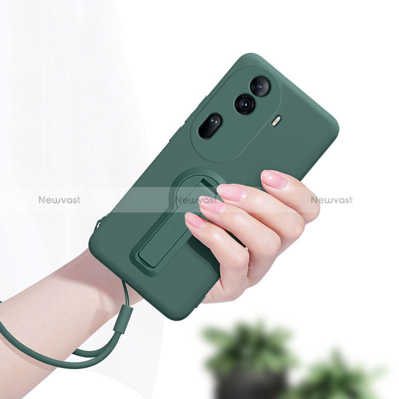 Ultra-thin Silicone Gel Soft Case Cover with Stand for Oppo Reno11 Pro 5G