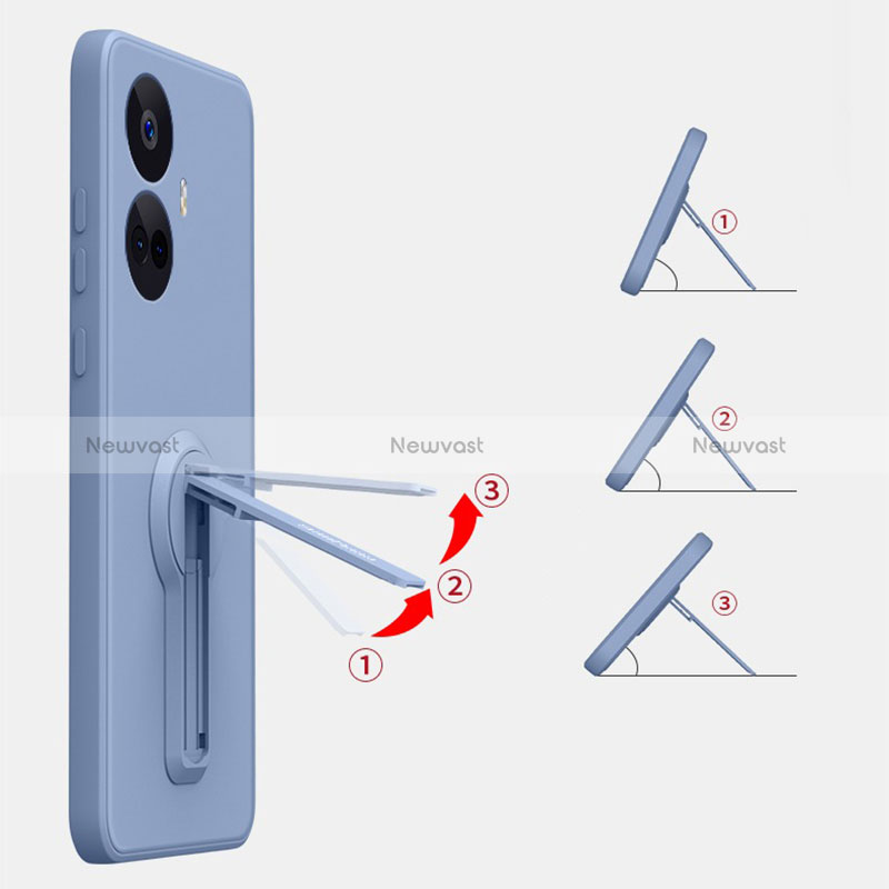 Ultra-thin Silicone Gel Soft Case Cover with Stand for Realme 10 Pro+ Plus 5G