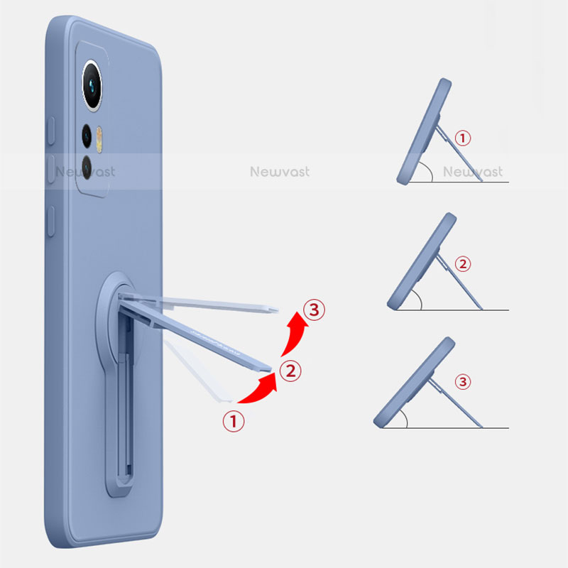 Ultra-thin Silicone Gel Soft Case Cover with Stand for Xiaomi Mi 12 Pro 5G