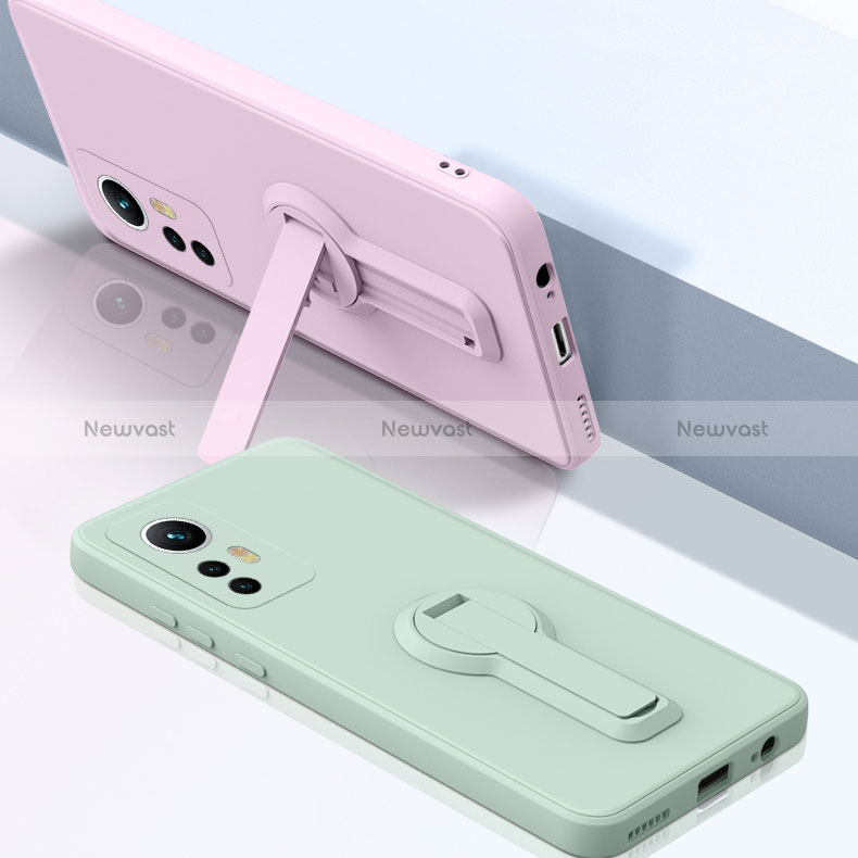 Ultra-thin Silicone Gel Soft Case Cover with Stand for Xiaomi Mi 12T Pro 5G