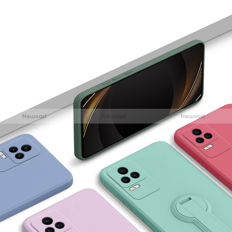 Ultra-thin Silicone Gel Soft Case Cover with Stand for Xiaomi Poco F4 5G