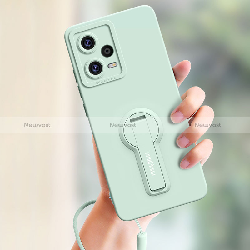 Ultra-thin Silicone Gel Soft Case Cover with Stand for Xiaomi Poco X5 5G