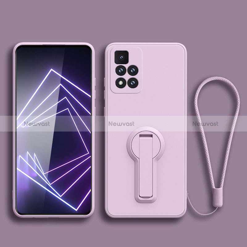 Ultra-thin Silicone Gel Soft Case Cover with Stand for Xiaomi Redmi Note 11 Pro+ Plus 5G Clove Purple