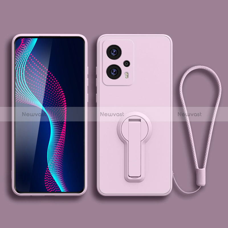 Ultra-thin Silicone Gel Soft Case Cover with Stand for Xiaomi Redmi Note 11T Pro 5G Clove Purple