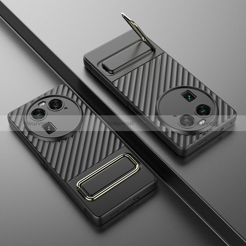 Ultra-thin Silicone Gel Soft Case Cover with Stand KC1 for Oppo Find X6 Pro 5G