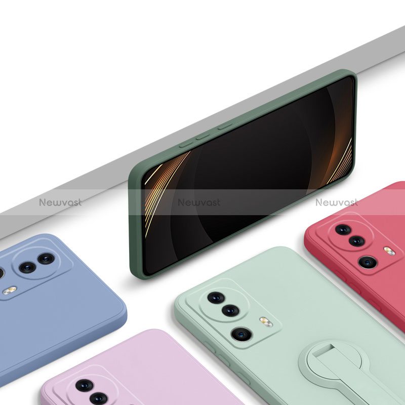 Ultra-thin Silicone Gel Soft Case Cover with Stand S01 for Xiaomi Mi 13 Lite 5G