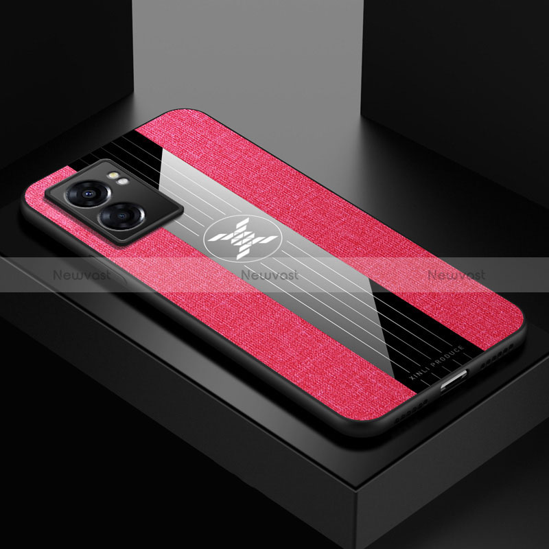 Ultra-thin Silicone Gel Soft Case Cover X01L for Oppo A56S 5G Red