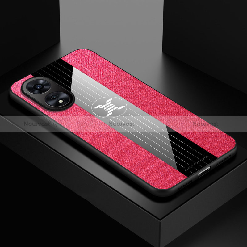 Ultra-thin Silicone Gel Soft Case Cover X01L for Oppo A58 5G Red