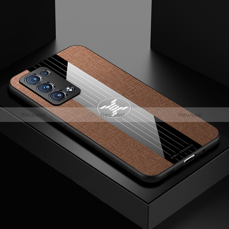 Ultra-thin Silicone Gel Soft Case Cover X01L for Oppo Reno6 Pro 5G Brown