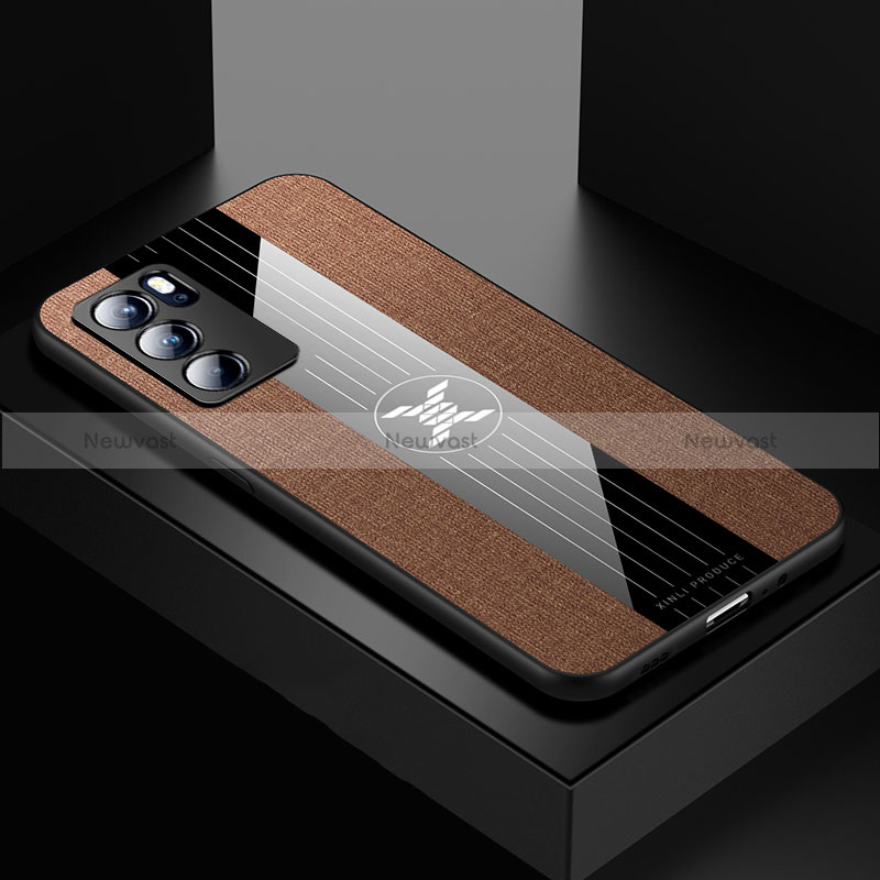 Ultra-thin Silicone Gel Soft Case Cover X01L for Oppo Reno6 Pro 5G India Brown