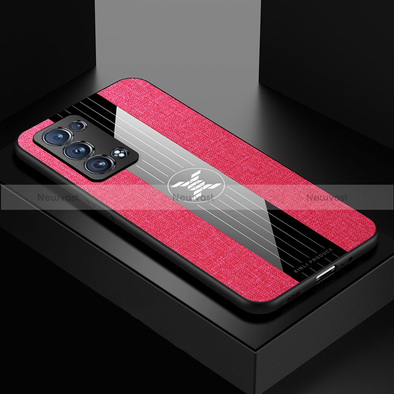 Ultra-thin Silicone Gel Soft Case Cover X01L for Oppo Reno6 Pro+ Plus 5G Red