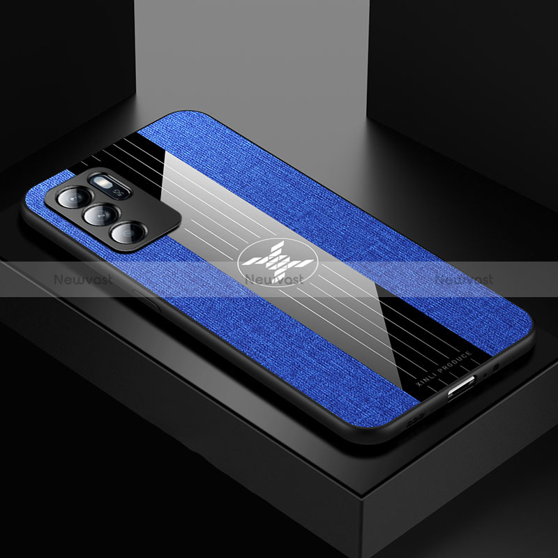 Ultra-thin Silicone Gel Soft Case Cover X01L for Oppo Reno6 Z 5G Blue