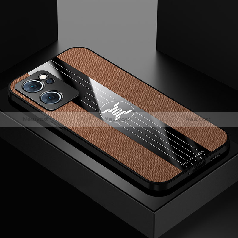 Ultra-thin Silicone Gel Soft Case Cover X01L for Oppo Reno7 5G Brown