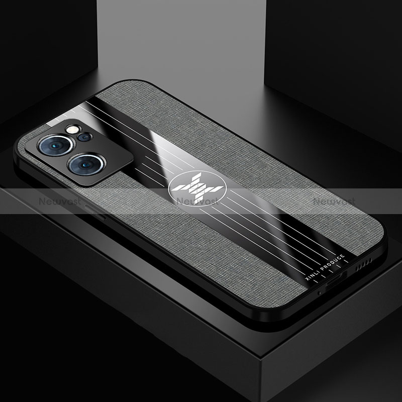 Ultra-thin Silicone Gel Soft Case Cover X01L for Oppo Reno7 5G Gray