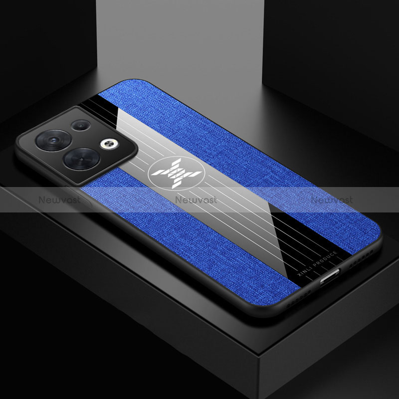 Ultra-thin Silicone Gel Soft Case Cover X01L for Oppo Reno8 5G Blue